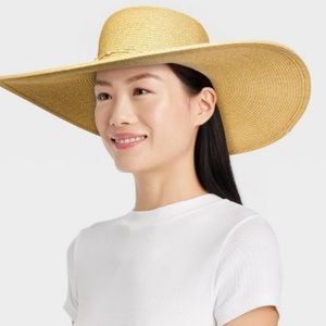 A New Day - Straw Floppy Hat - Tan - Brand New